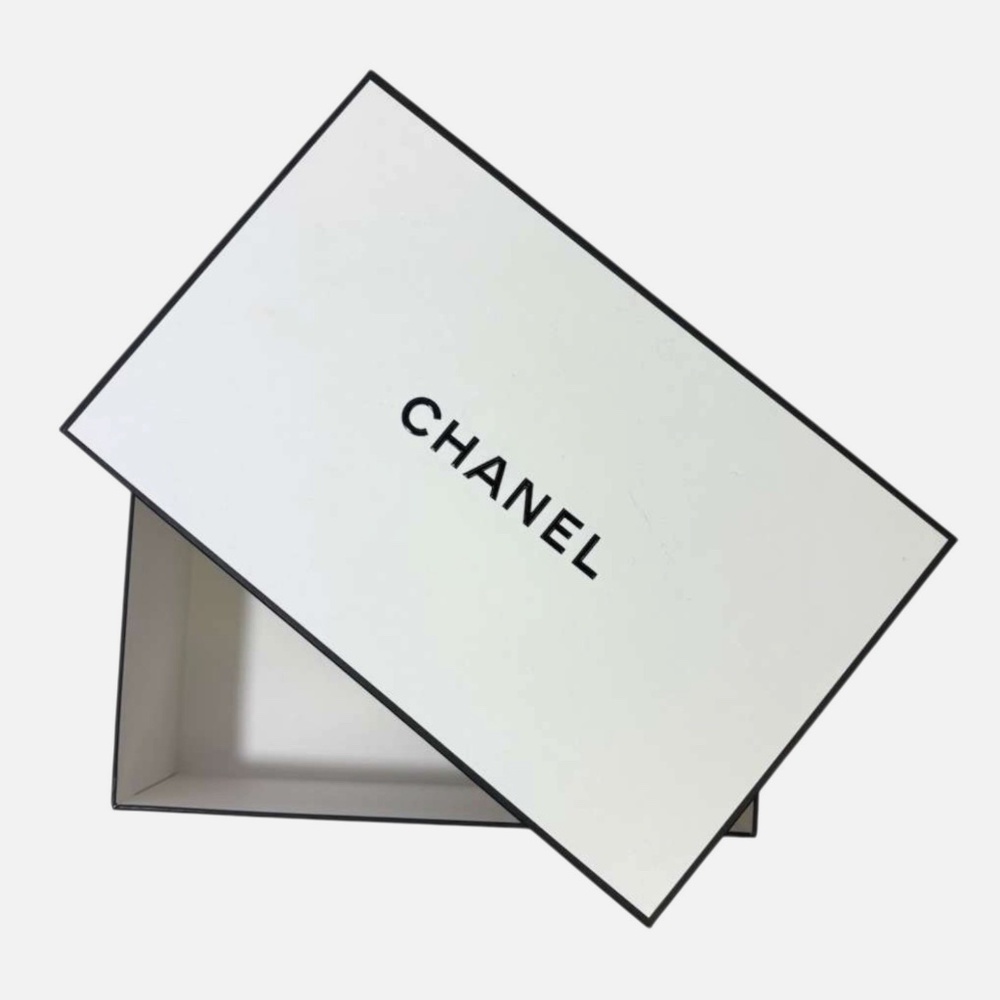 Chanel Gift Storage Box White Black Gold Logo 9 x 5.5 x 3 in AUTHENTIC NEW